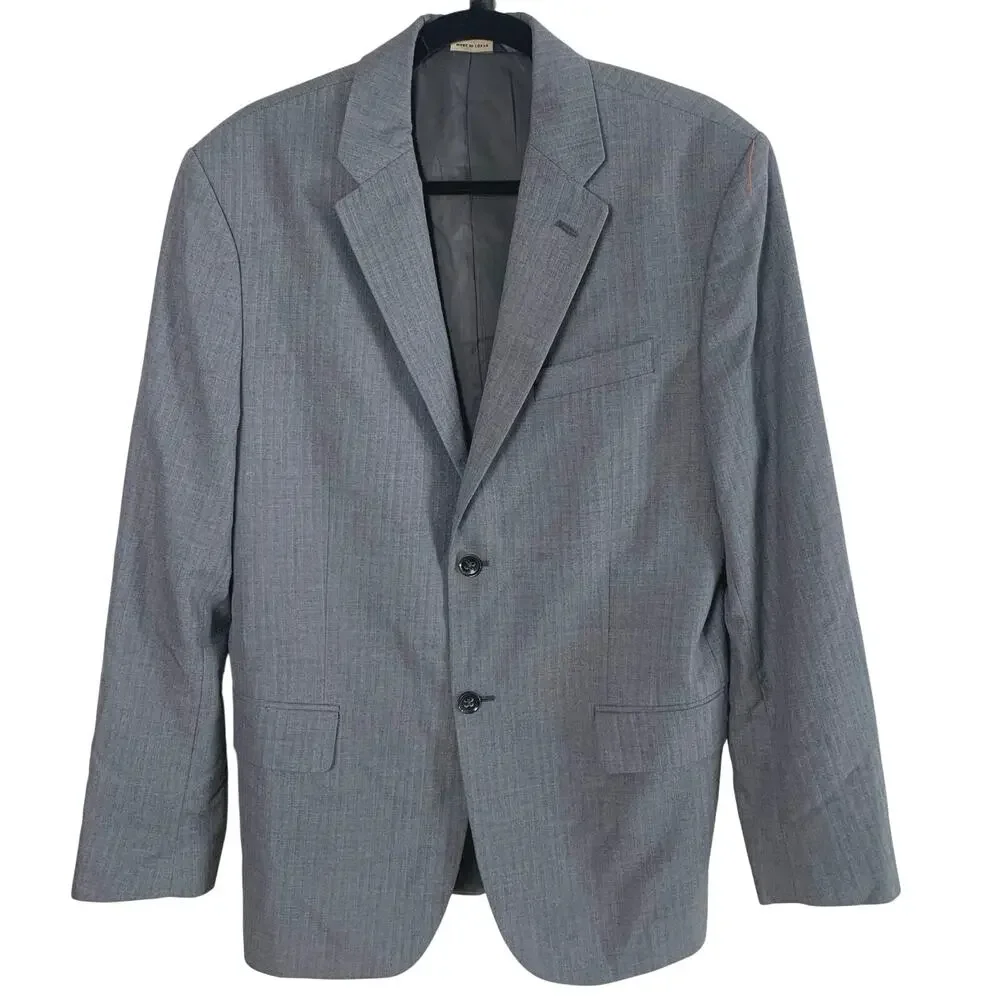 Banana Republic Men’s Gray Herringbone Sport Coat Blazer 42R Tailored